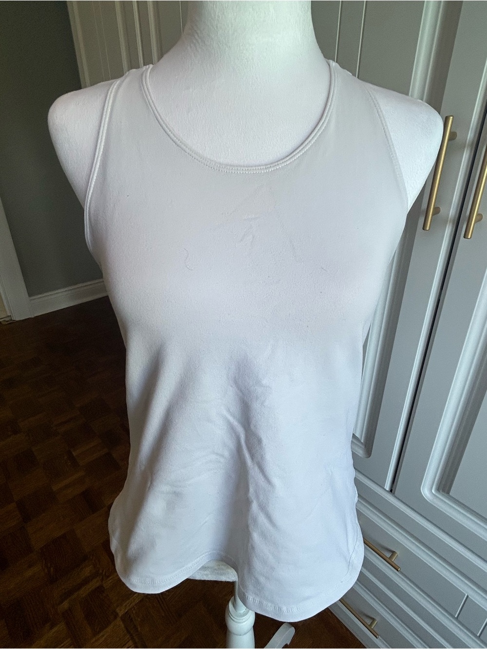 Lululemon White Scoop Neck Tank Top with Crisscross Back